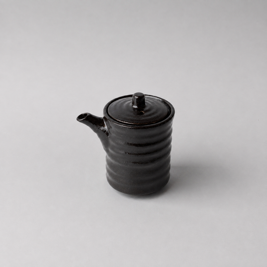 Soy Pot 170ml Black Ribbed