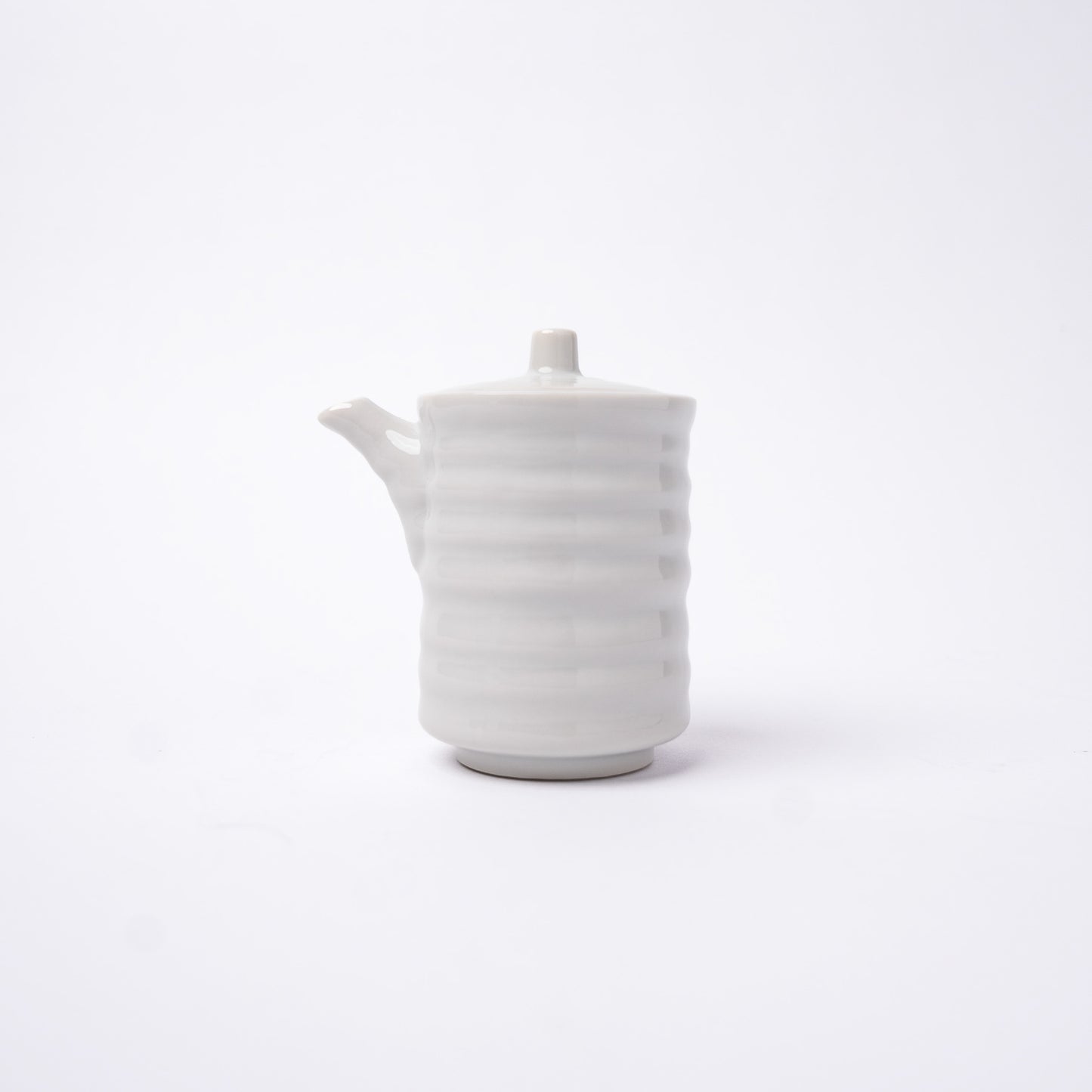 Ribbed Soy Pot 170ml / White Glaze / 6.2D 9.6H 170 ml / C3155