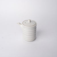 Soy Pot Ribbed 170ml White Glaze