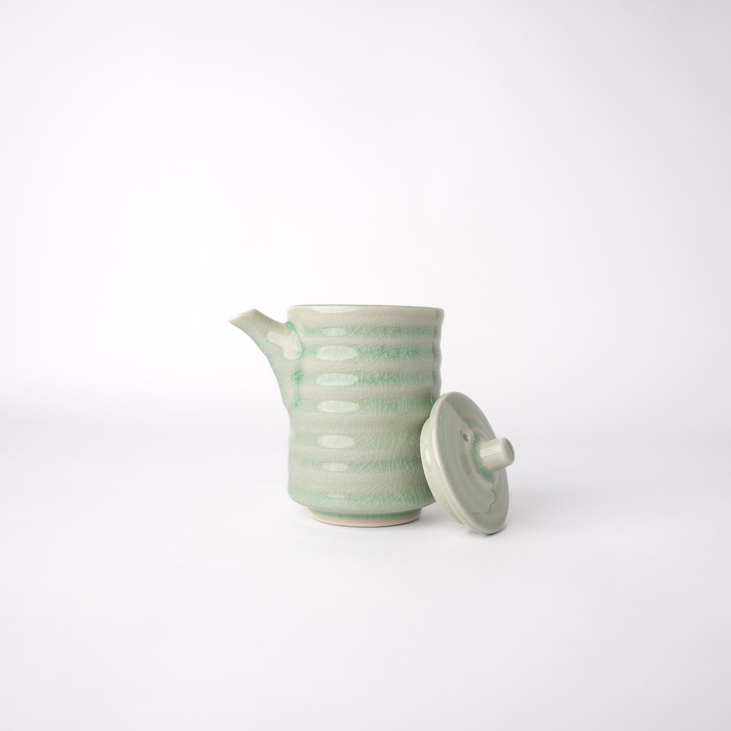 Ribbed Soy Pot 170ml / Celadon Glaze / 6.2D 9.6H 170ML