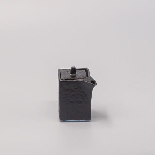 Soy Pot Squared 165ml Textured Black Glaze