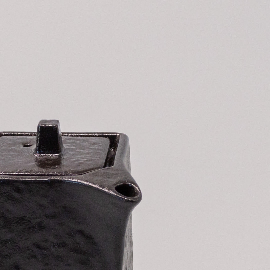 Soy Pot Squared 165ml Textured Black Glaze