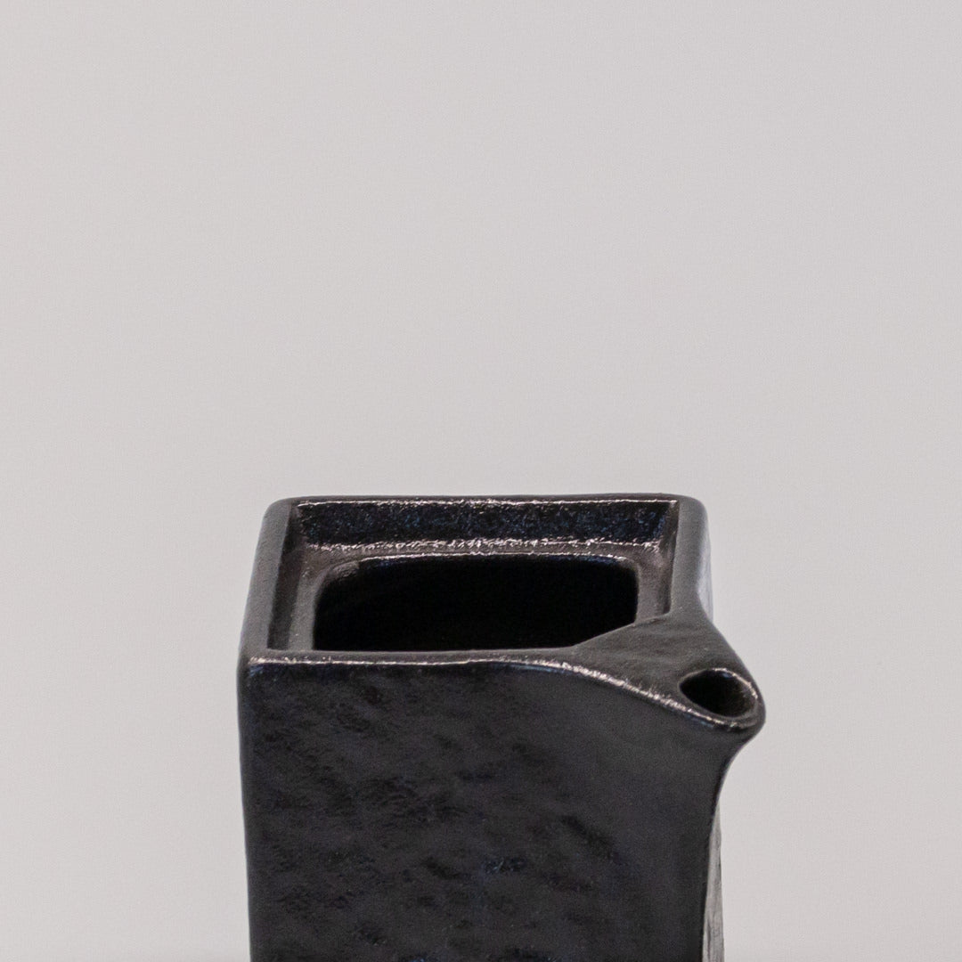 Soy Pot Squared 165ml Textured Black Glaze