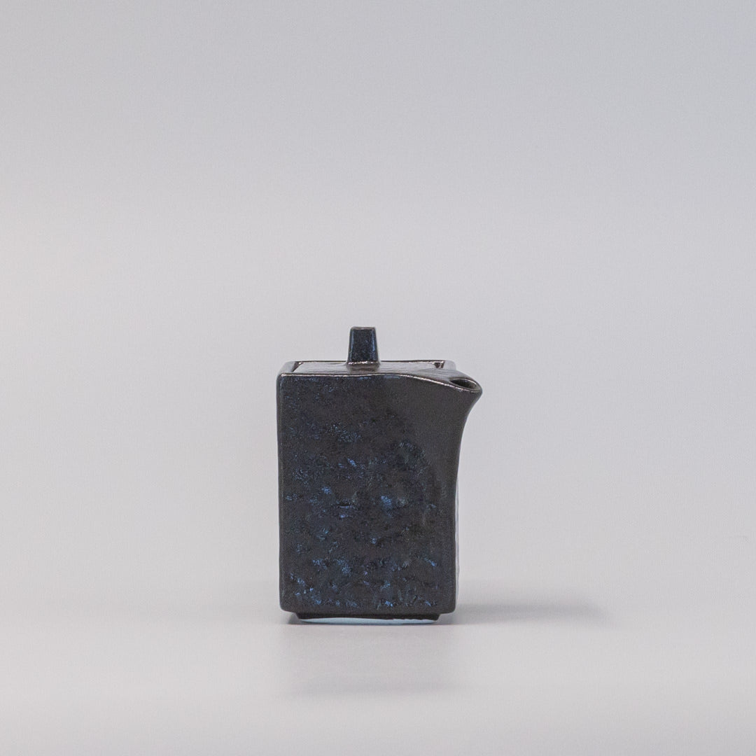 Soy Pot Squared 165ml Textured Black Glaze