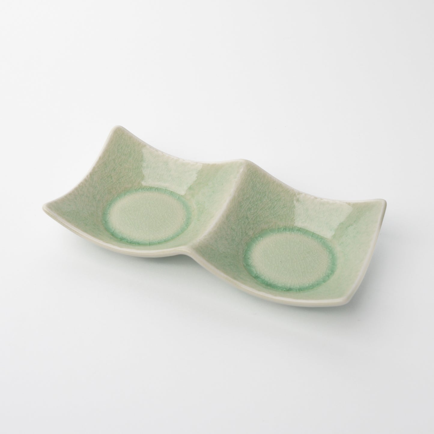 Two Section Sauce Dish / Celadon Glaze