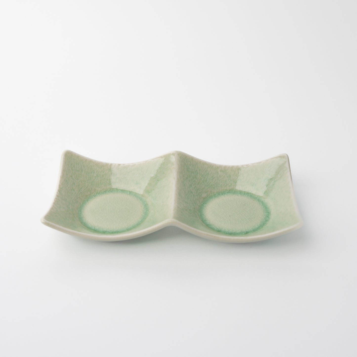 Two Section Sauce Dish / Celadon Glaze