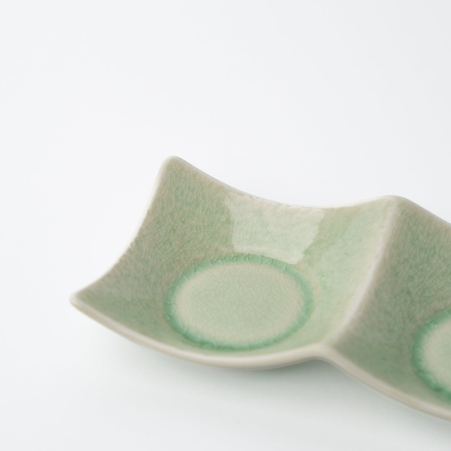 Two Section Sauce Dish / Celadon Glaze