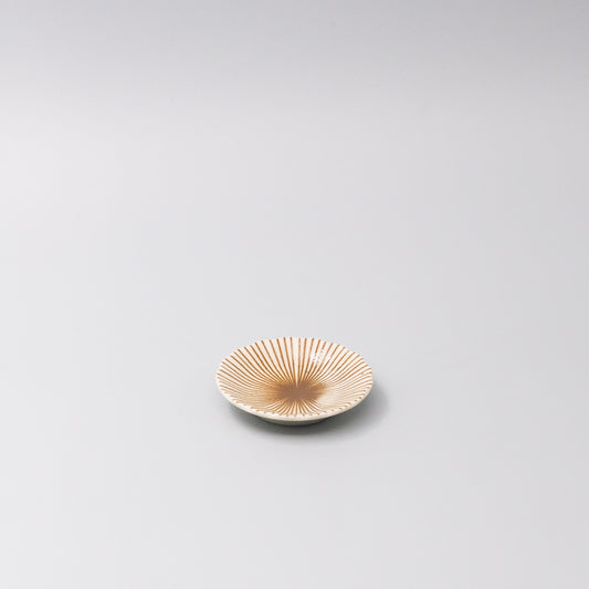 Sauce Dish 8cm Sunburst Toffee Stripe Glaze
