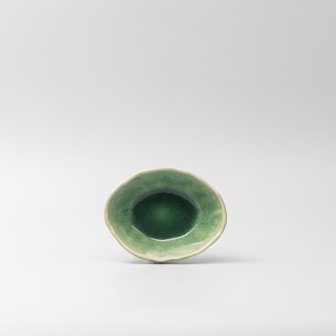Bowl Oval 13.5cm Amane Emerald Glaze