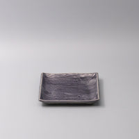 Plate Square 17cm Crackle Amethyst Glaze