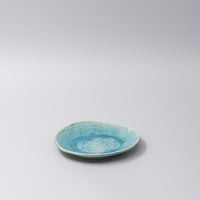 Plate Oval 15cm Crackle Turquoise Glaze