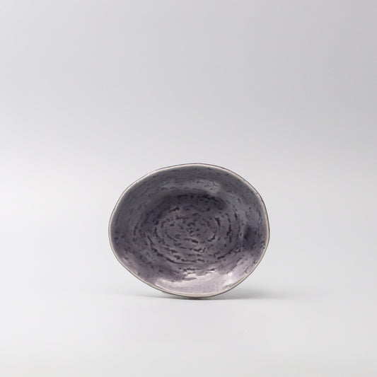 Plate Oval 15cm Crackle Amethyst Glaze