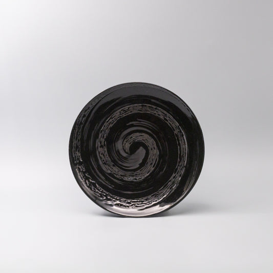 (B-GRADE) Dinner Plate 28cm Gunmetal Swirl Glaze