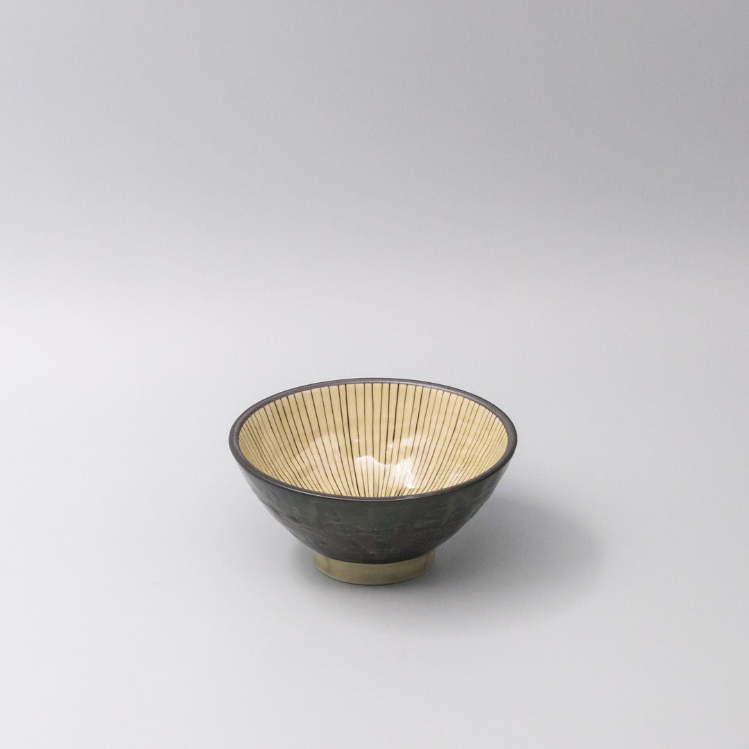 Bowl 15cm Green Converging Line Glaze