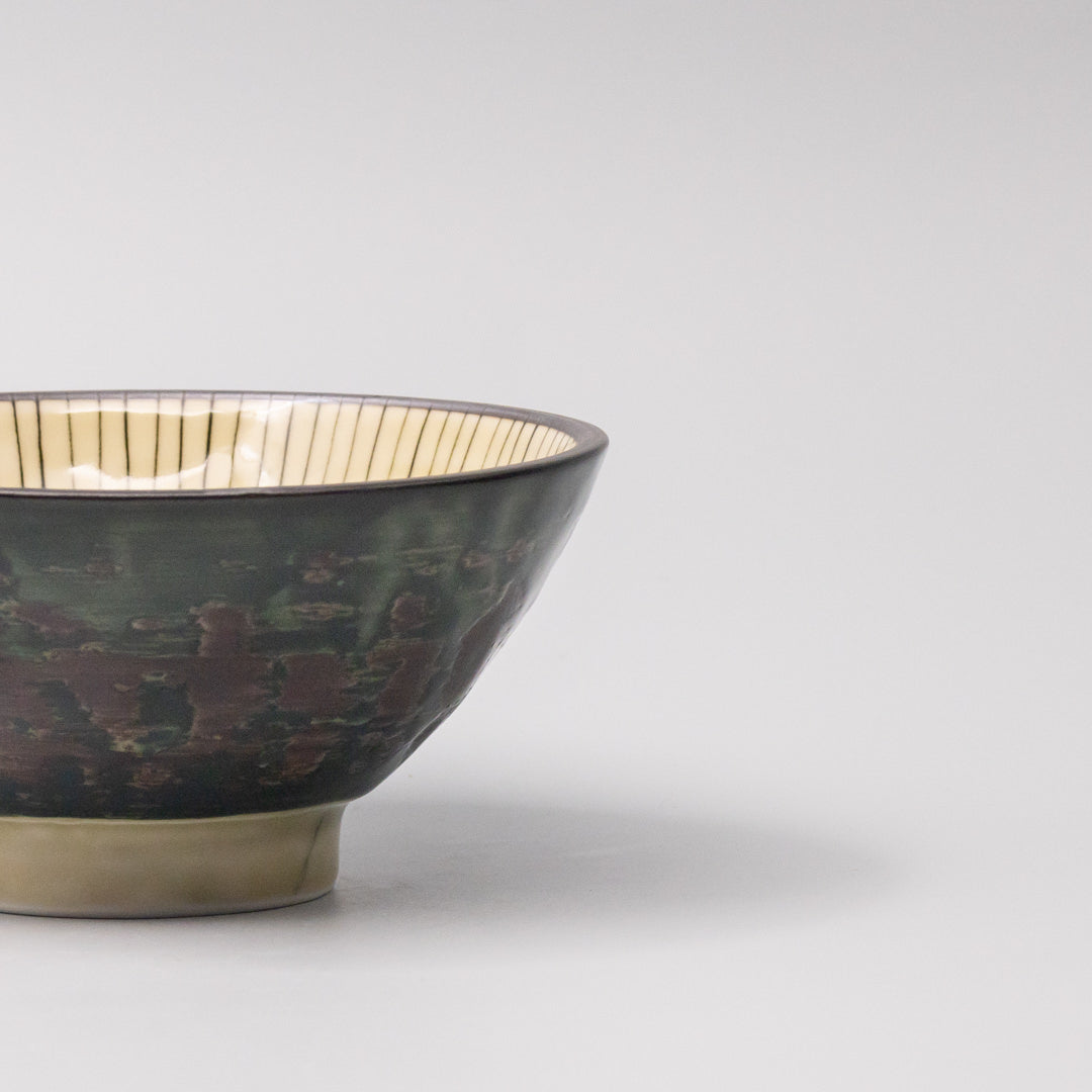Bowl 15cm Green Converging Line Glaze