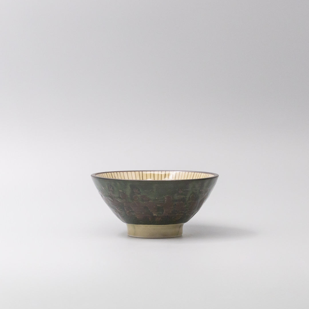 Bowl 15cm Green Converging Line Glaze
