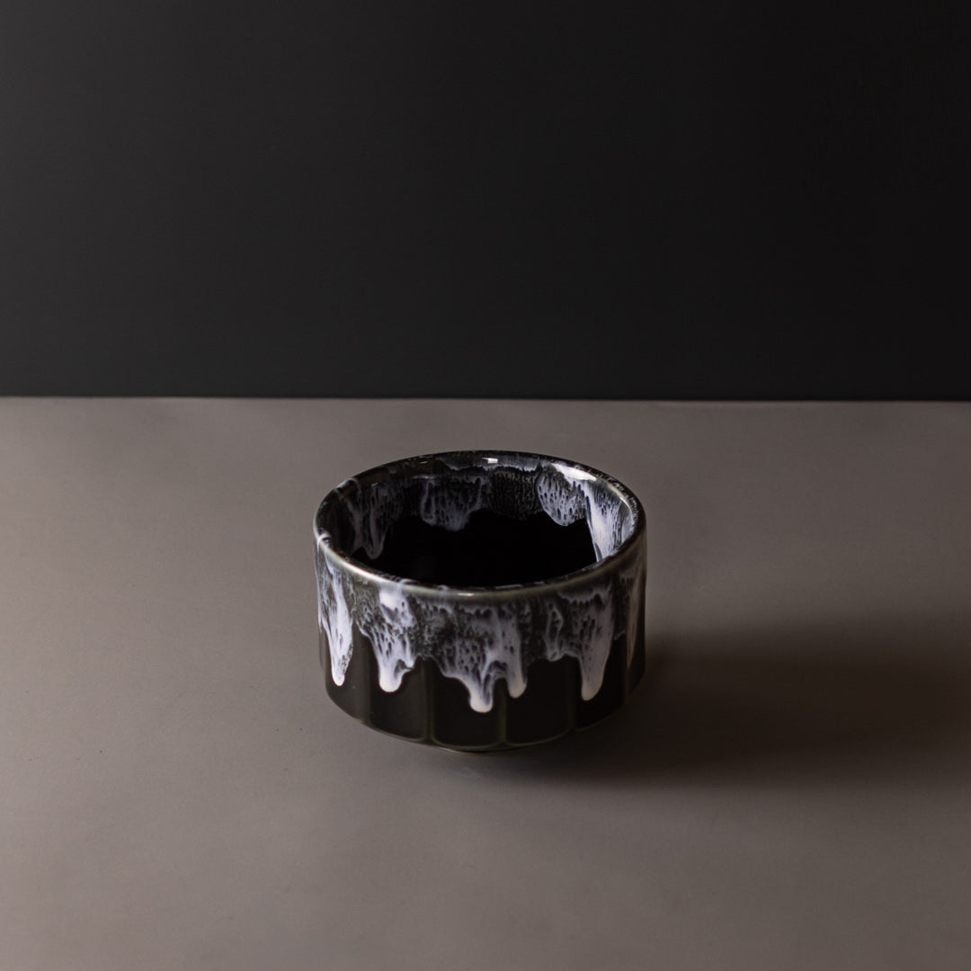 Matcha Tea Bowl 11cm Green with White drip