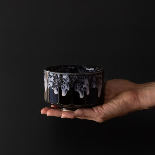 Matcha Tea Bowl 11cm Green with White drip