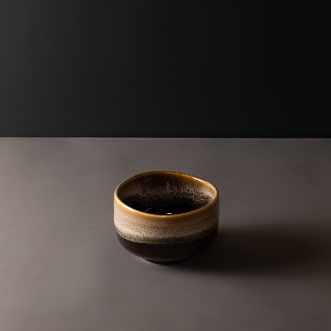 Matcha Tea Bowl 11cm Brown with Milky White
