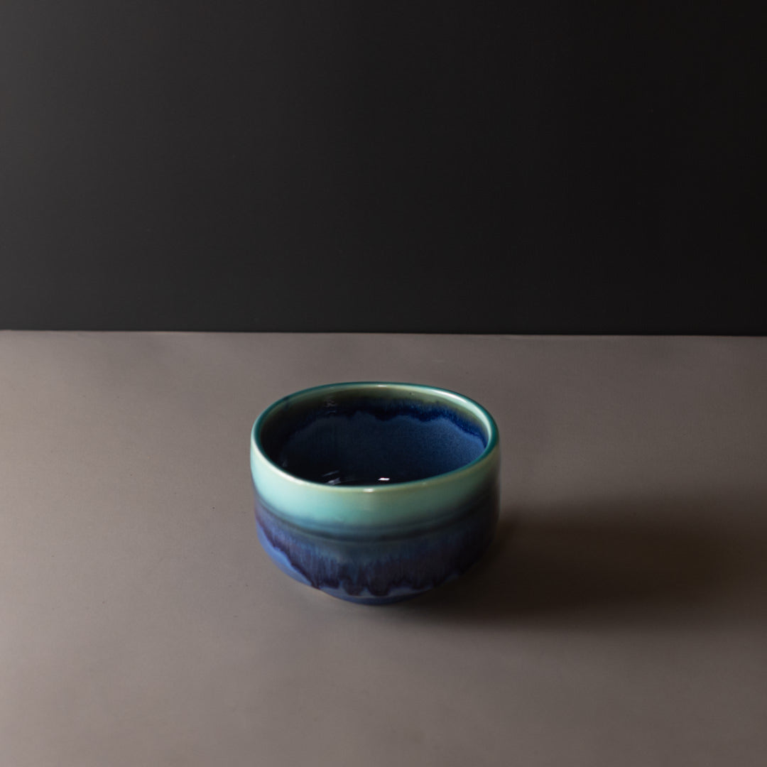 Matcha Tea Bowl 11.5cm Turquoise Drip