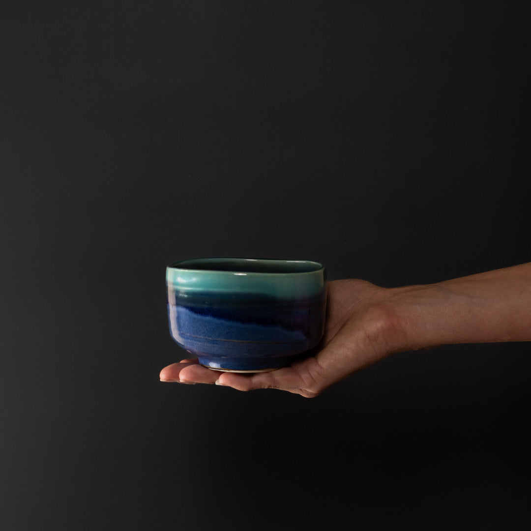 Matcha Tea Bowl 11.5cm Turquoise Drip