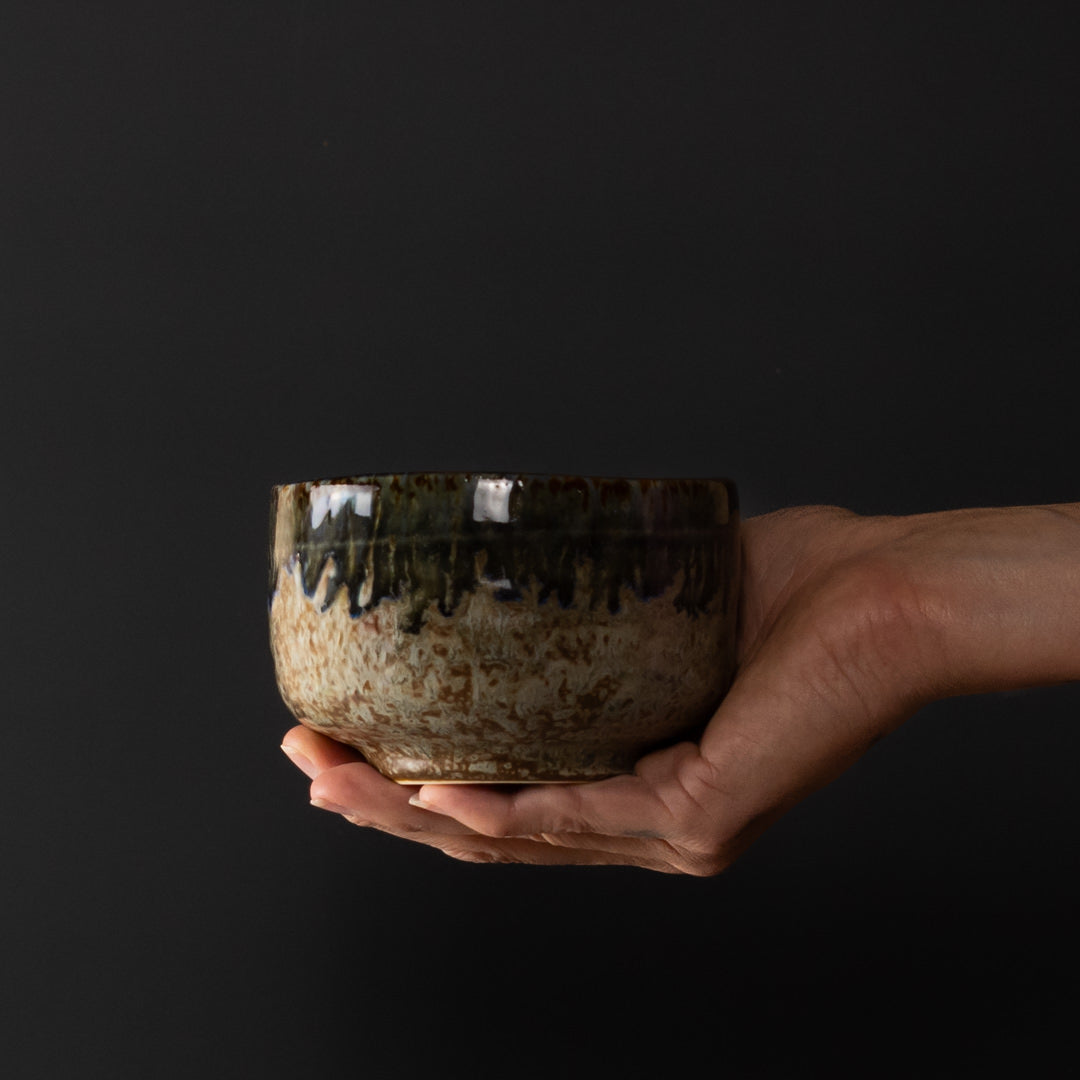 Matcha Tea Bowl 11.5cm Earth with Forest River