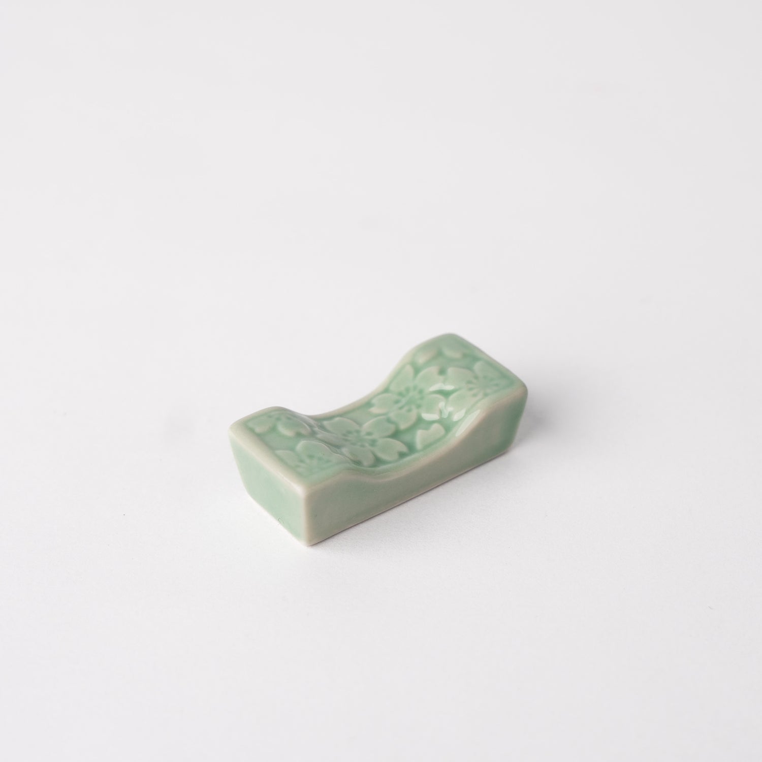 Chopstick Rest Celadon Embossed Green