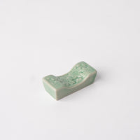 Celadon Chopstick Rest / Embossed Green Glaze / 5 x 2.3cm