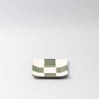 Saucer Reeded Oribe 12cm Checkerboard Glaze