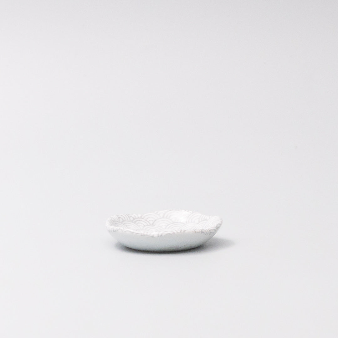 Incense Trinket Plate Grey Wave Design