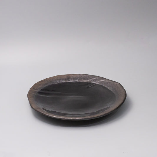 Dinner Plate Organic 27cm Gloss Black Glaze