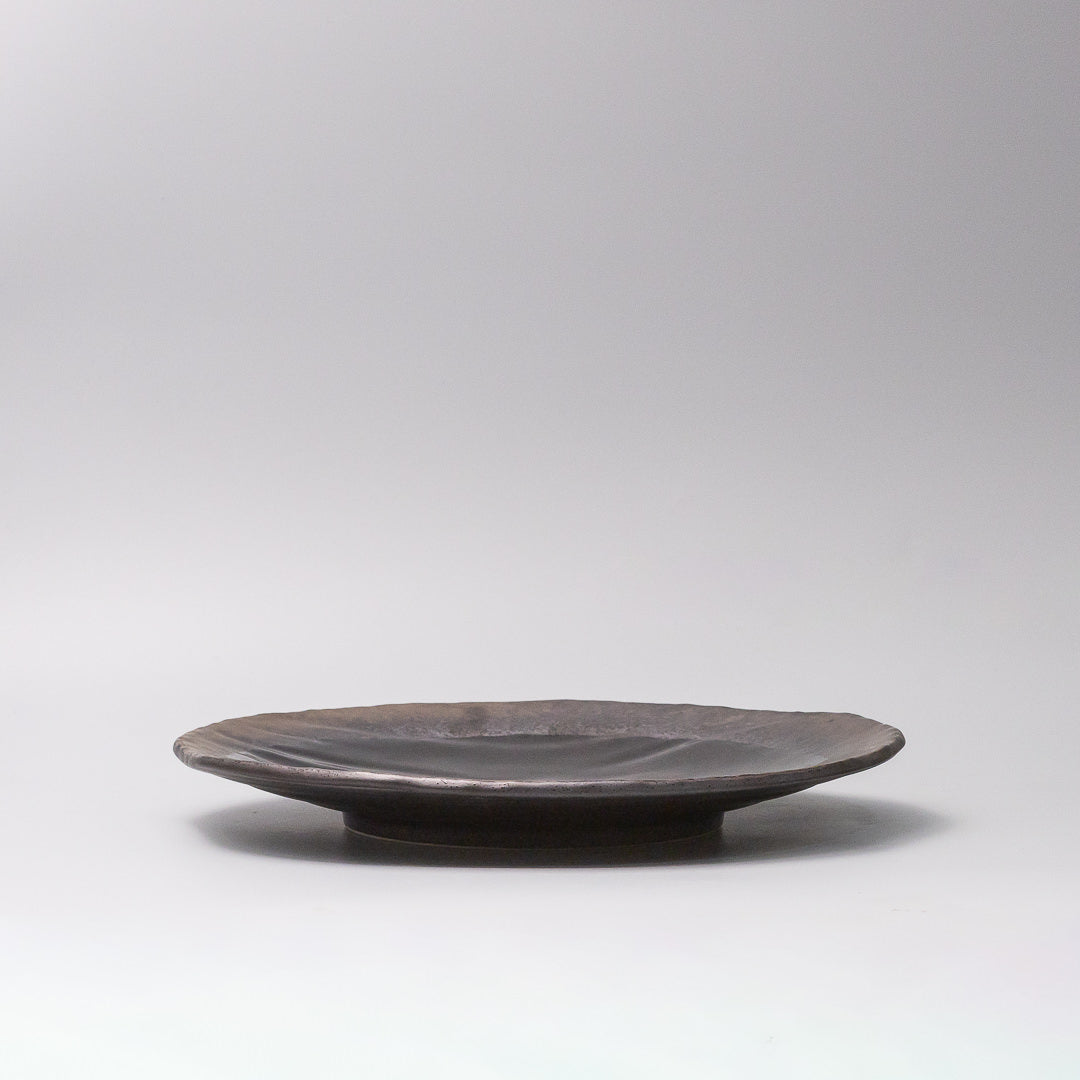 Dinner Plate Organic 27cm Gloss Black Glaze