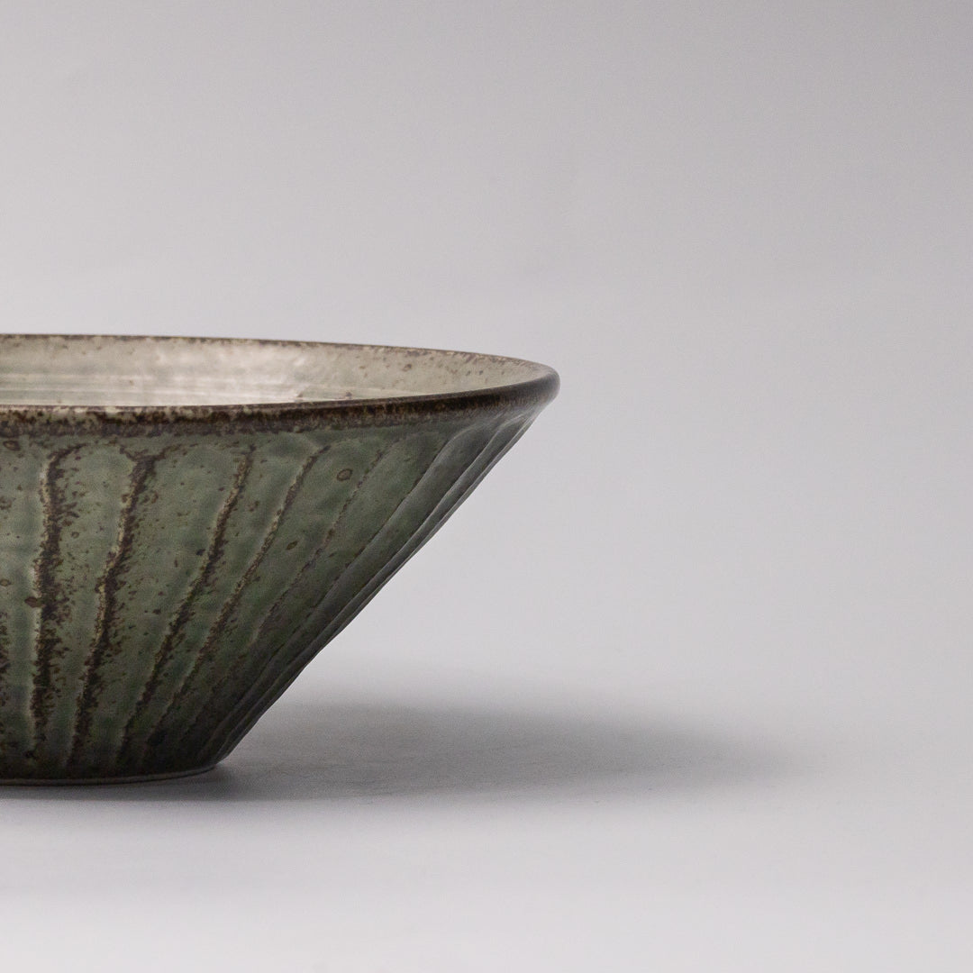 Bowl V Shape 18.5cm Craft Green Glaze