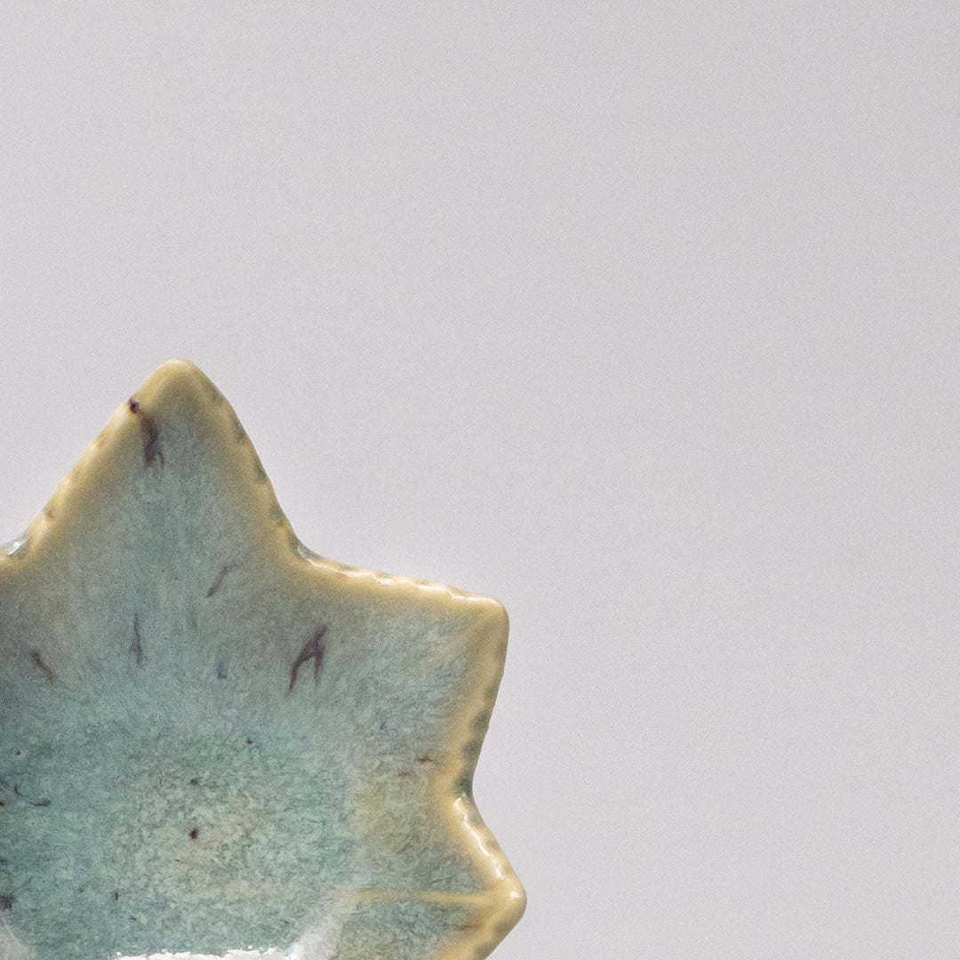 Sauce Dish Maple Leaf 6cm Mint Green