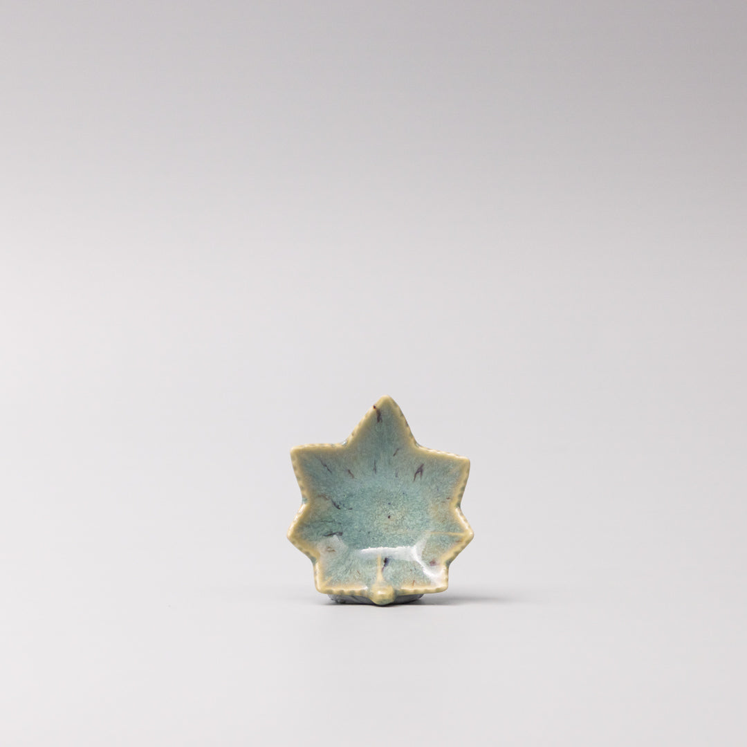 Sauce Dish Maple Leaf 6cm Mint Green