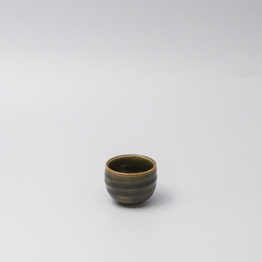 Sake Cup 40ml 'Ochoko' Rounded Oribe Green
