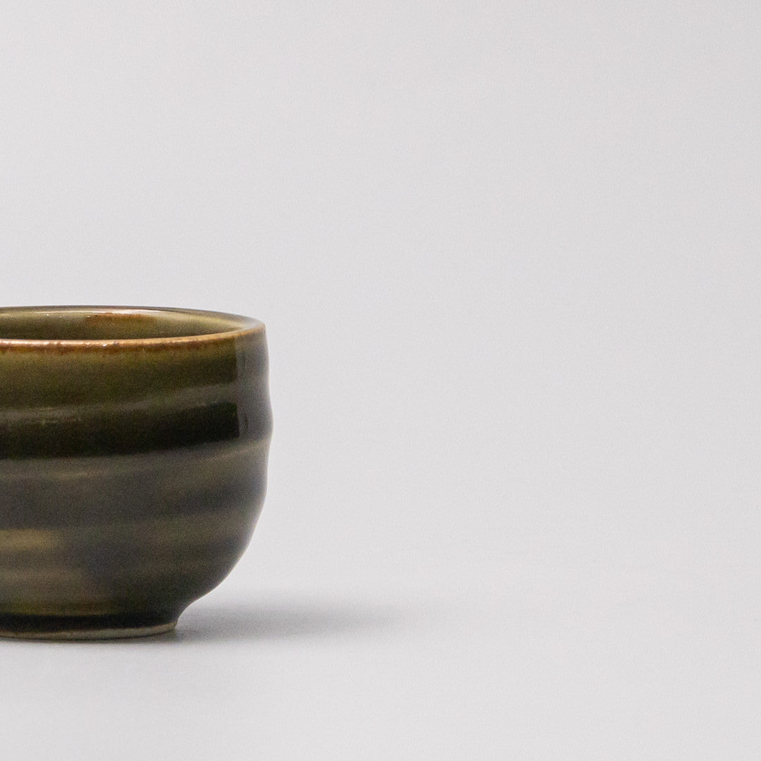Sake Cup 40ml 'Ochoko' Rounded Oribe Green