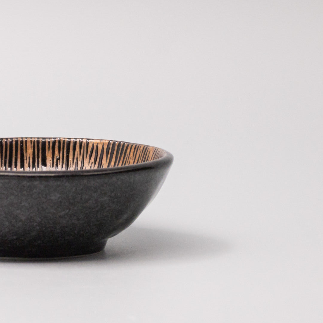 Tapas Bowl 13cm Bronze Converging Line Glaze