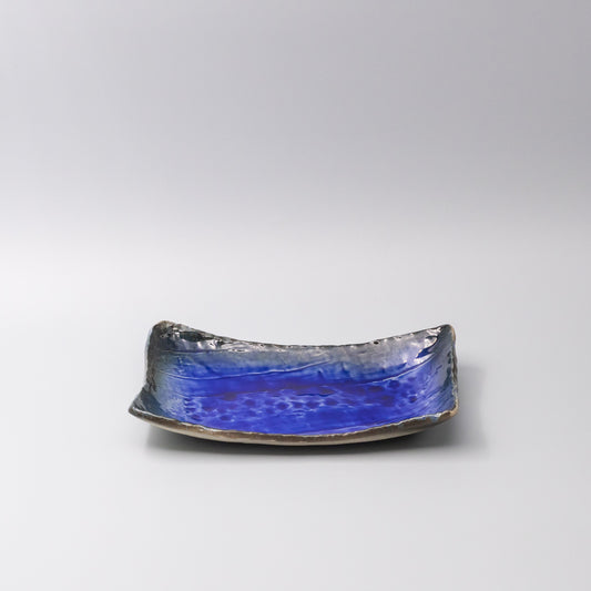 Sauce Dish 10cm Mamezara Blue Contour Glaze