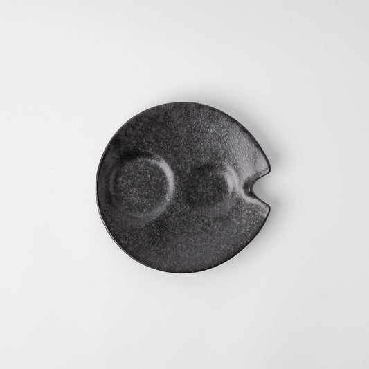 Plate Dimpled 15cm Craft Black Glaze