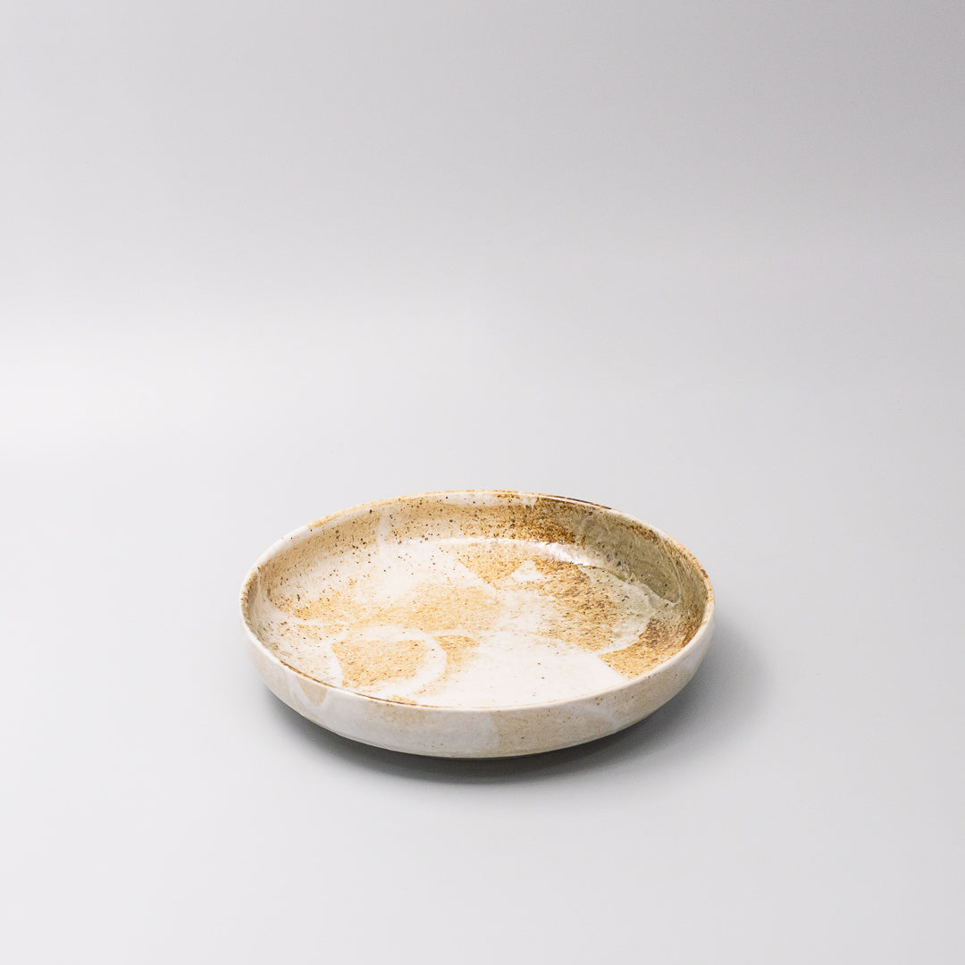 Plate High Rim 22cm Snow Bamboo Glaze