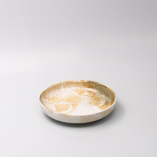Plate High Rim 22cm Snow Bamboo Glaze
