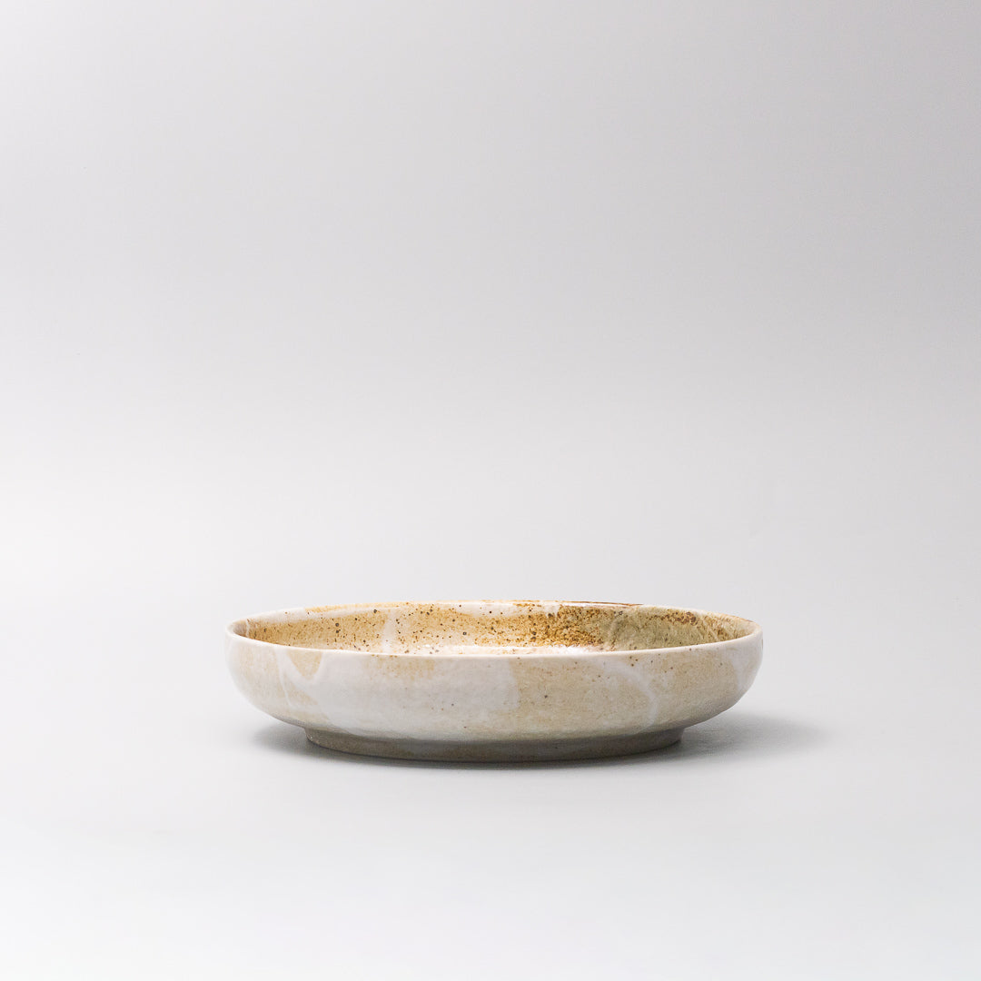 Plate High Rim 22cm Snow Bamboo Glaze