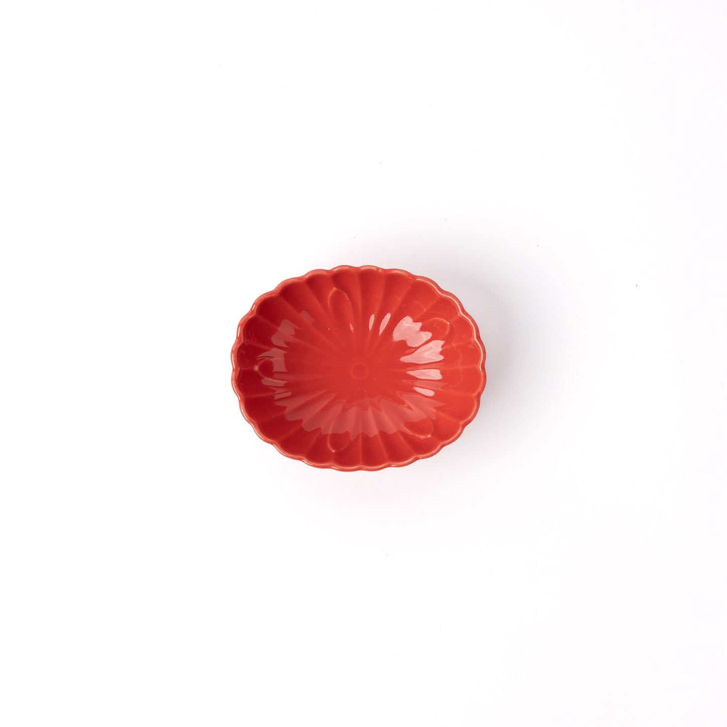 Chrysanthemum Round Sauce Dish / 7.5cm / Scarlet / C1731