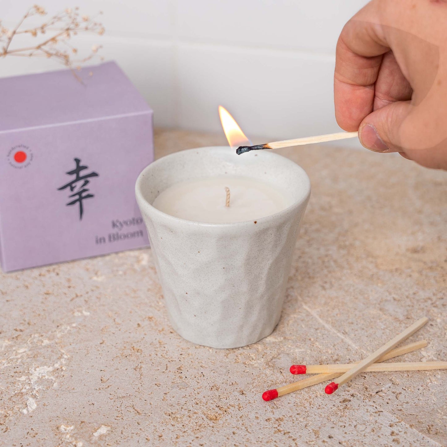 Candle, Kyoto in Bloom / White Ceramic