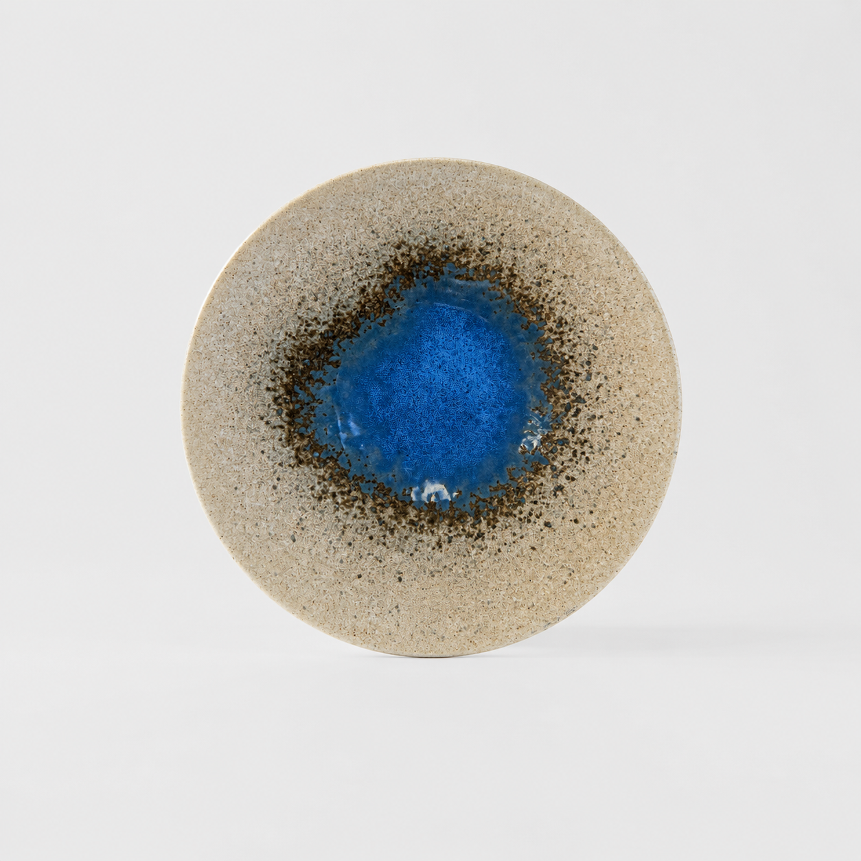 Dinner Plate 24cm Bright Blue Puddle Glaze