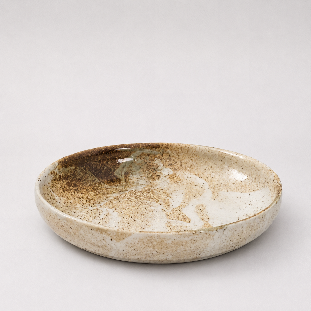 Plate High Rim 22cm Snow Bamboo Glaze