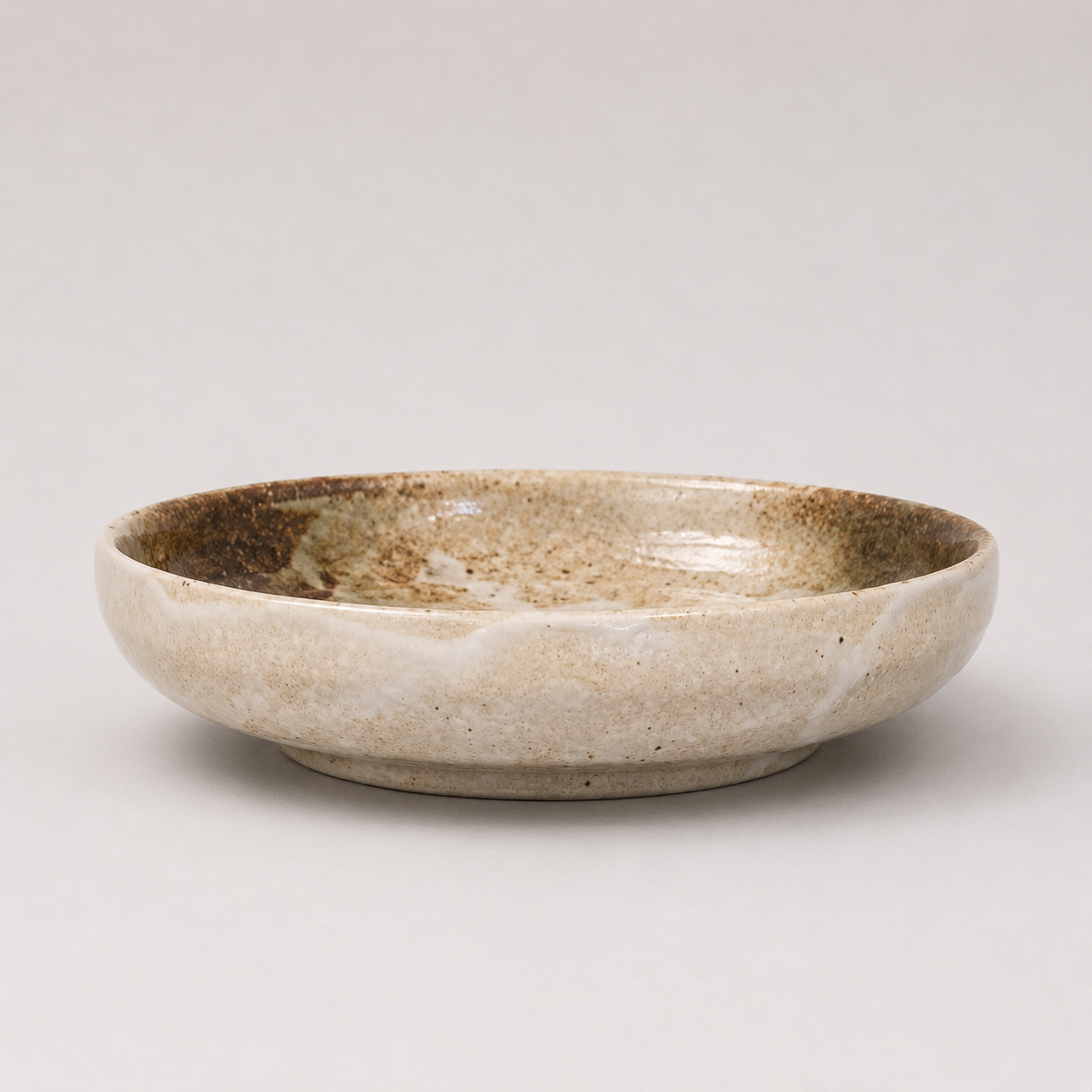 Plate High Rim 22cm Snow Bamboo Glaze