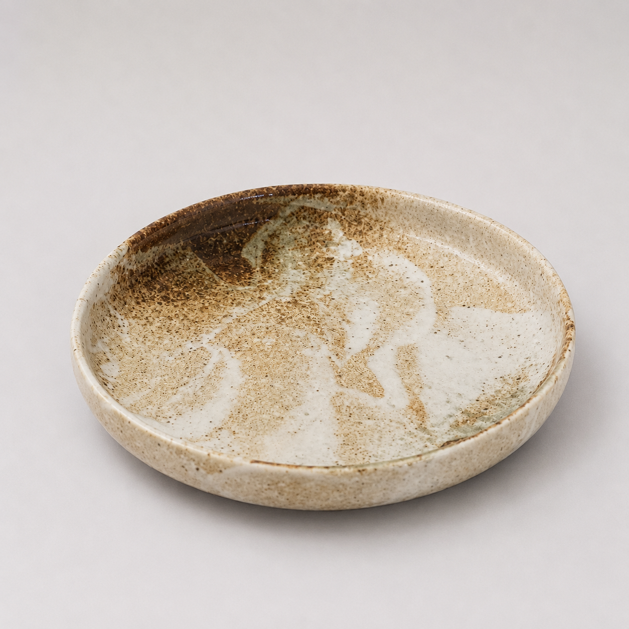 Plate High Rim 22cm Snow Bamboo Glaze