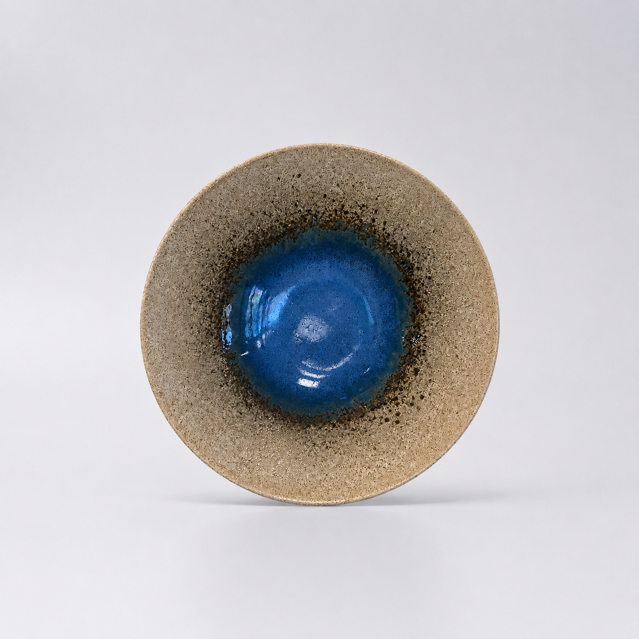 Bowl Open Shallow 24cm Bright Blue Puddle Glaze